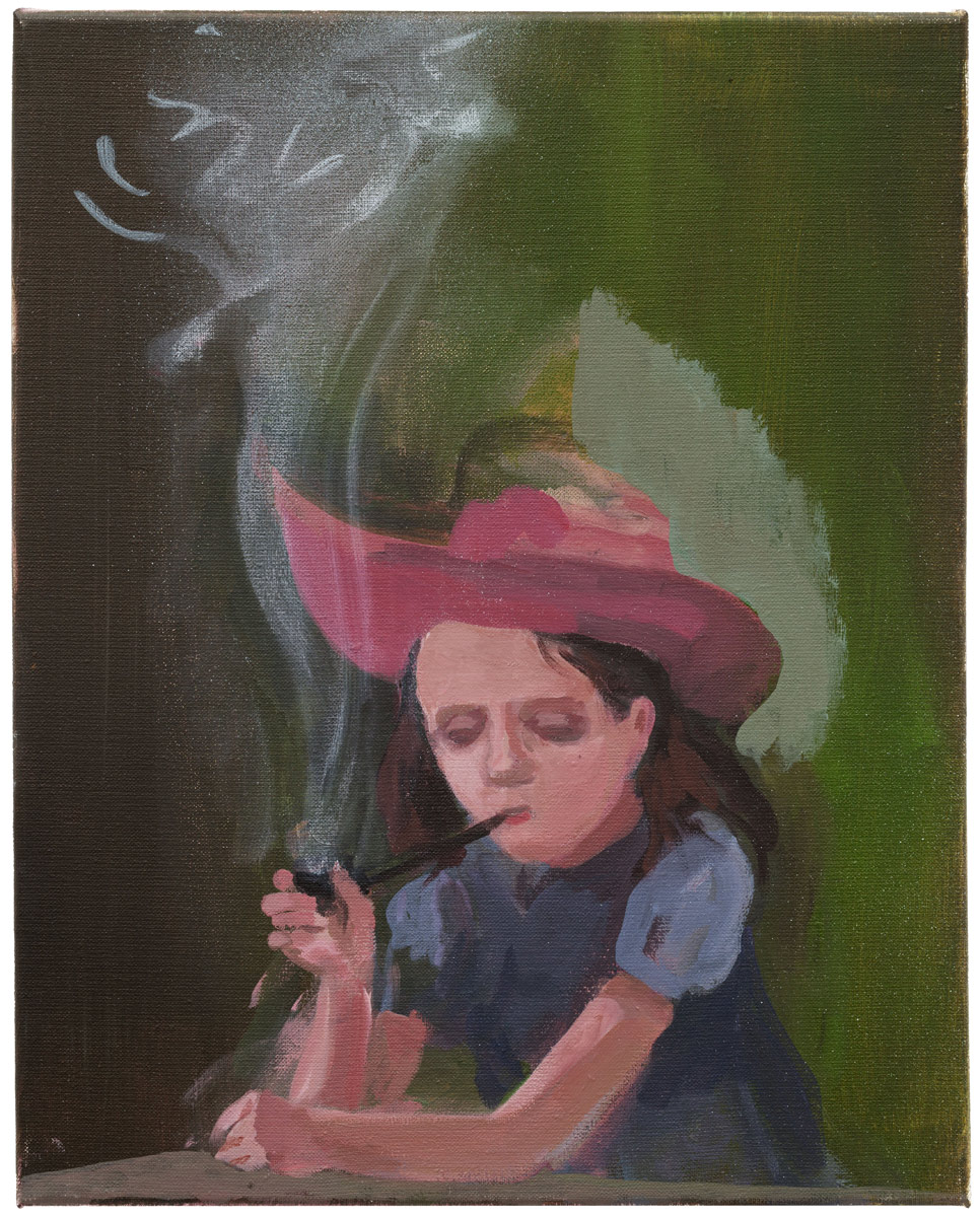 Girl with Pipe, 2017<br>oil on canvas<br>50x40cm