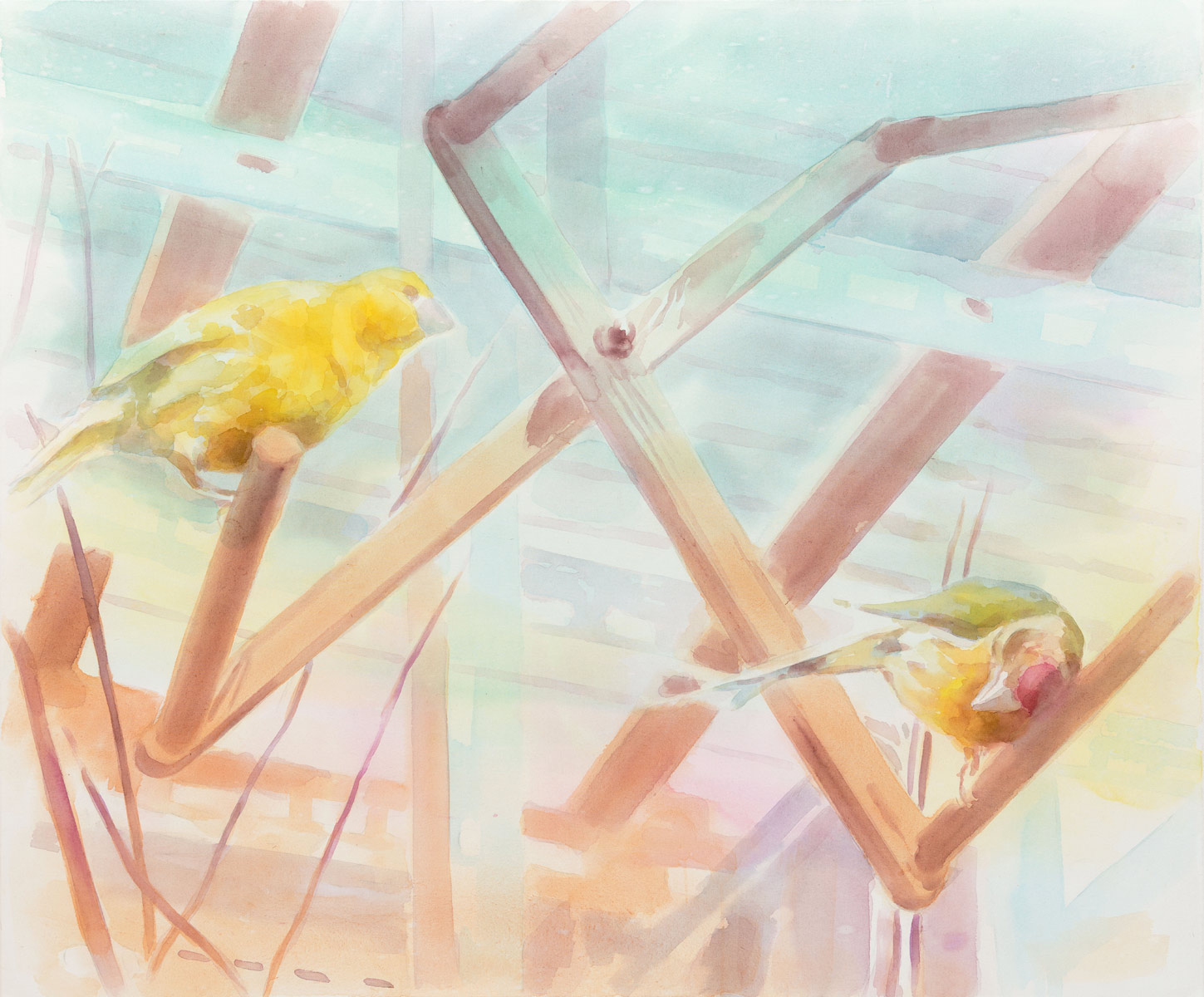Birds, 2016<br>150x180cm<br>Aquacrylic on canvas