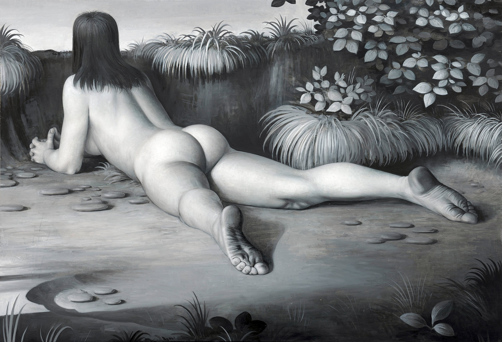 Hide-out II, 2010<br>oil on wood<br>69x100cm
