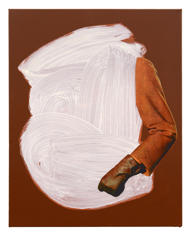 Vroni Maroni, 2015<br>50x40cm<br>oil, acrylic and paper on canvas