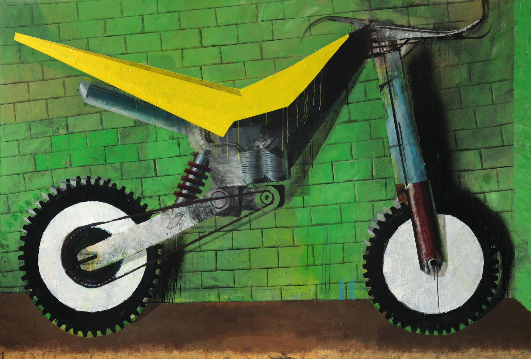 Motorrad, 2011<br>200x300cm<br>Acryl auf Leinwand