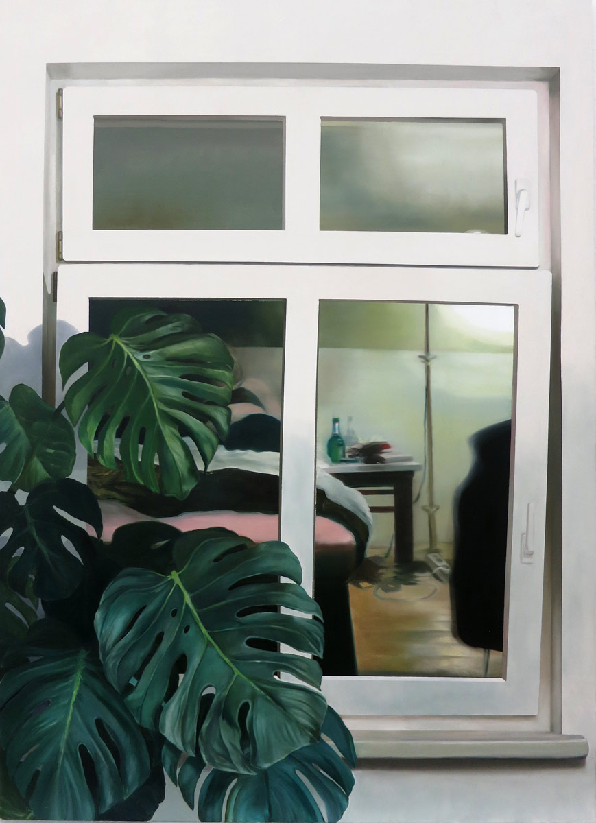 Fenster II, 2017<br>200x140cm<br>Öl auf Leinwand