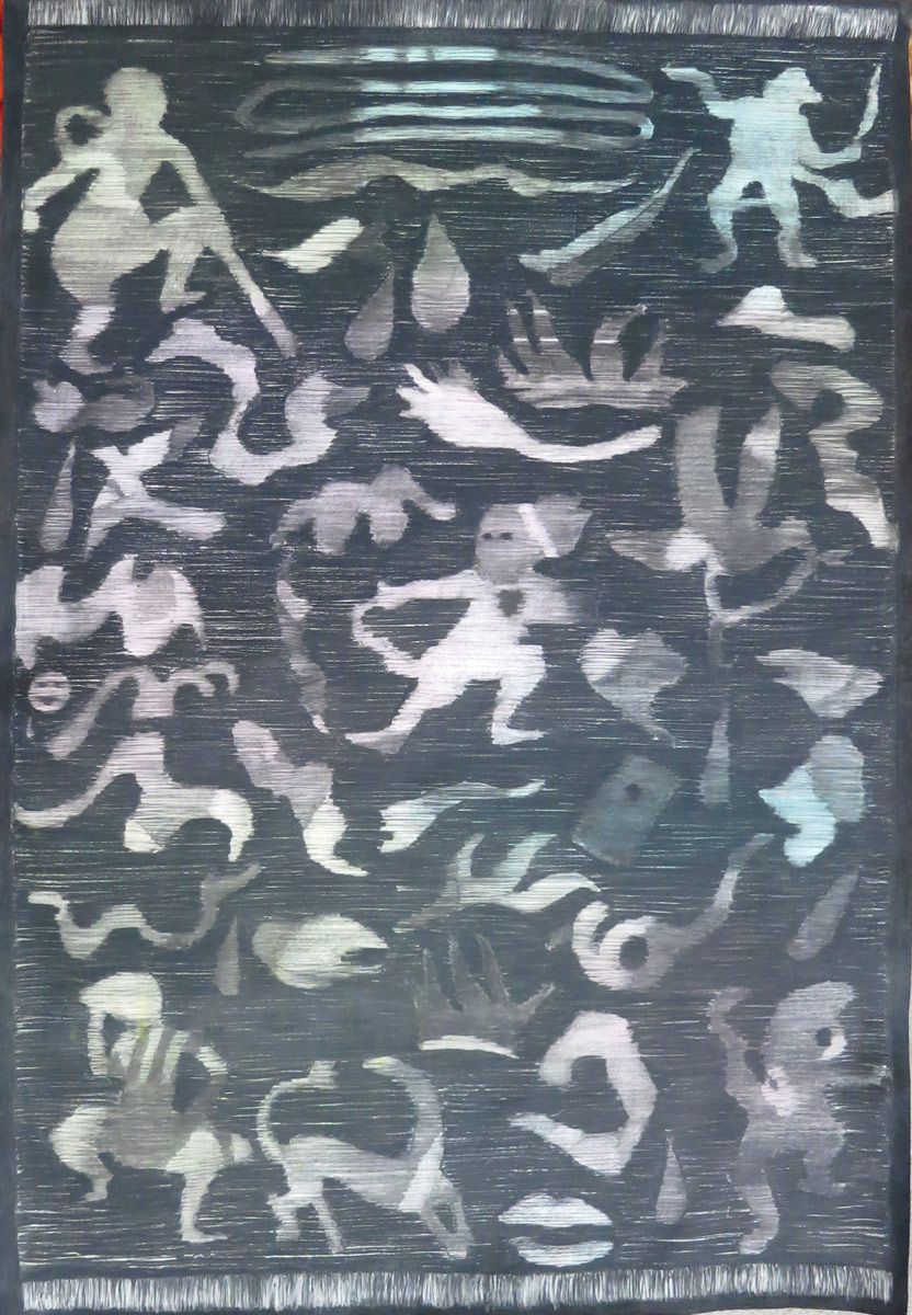 Allover pattern, 2017<br>200x140cm<br>Acryl und Kohle auf Papier