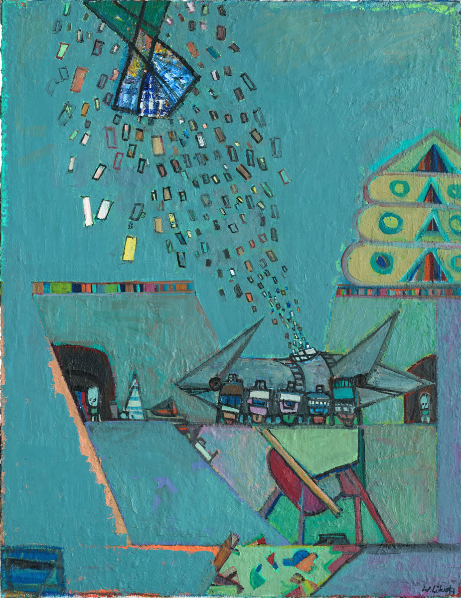 Not ahead, not behind, 2011<br>130x110cm<br>Oil on canvas