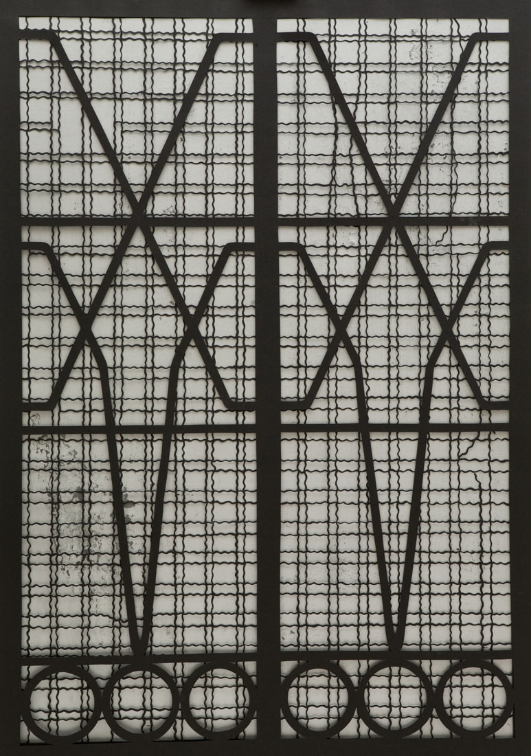 In front of the window, 2016<br>paper cut<br>100x70cm