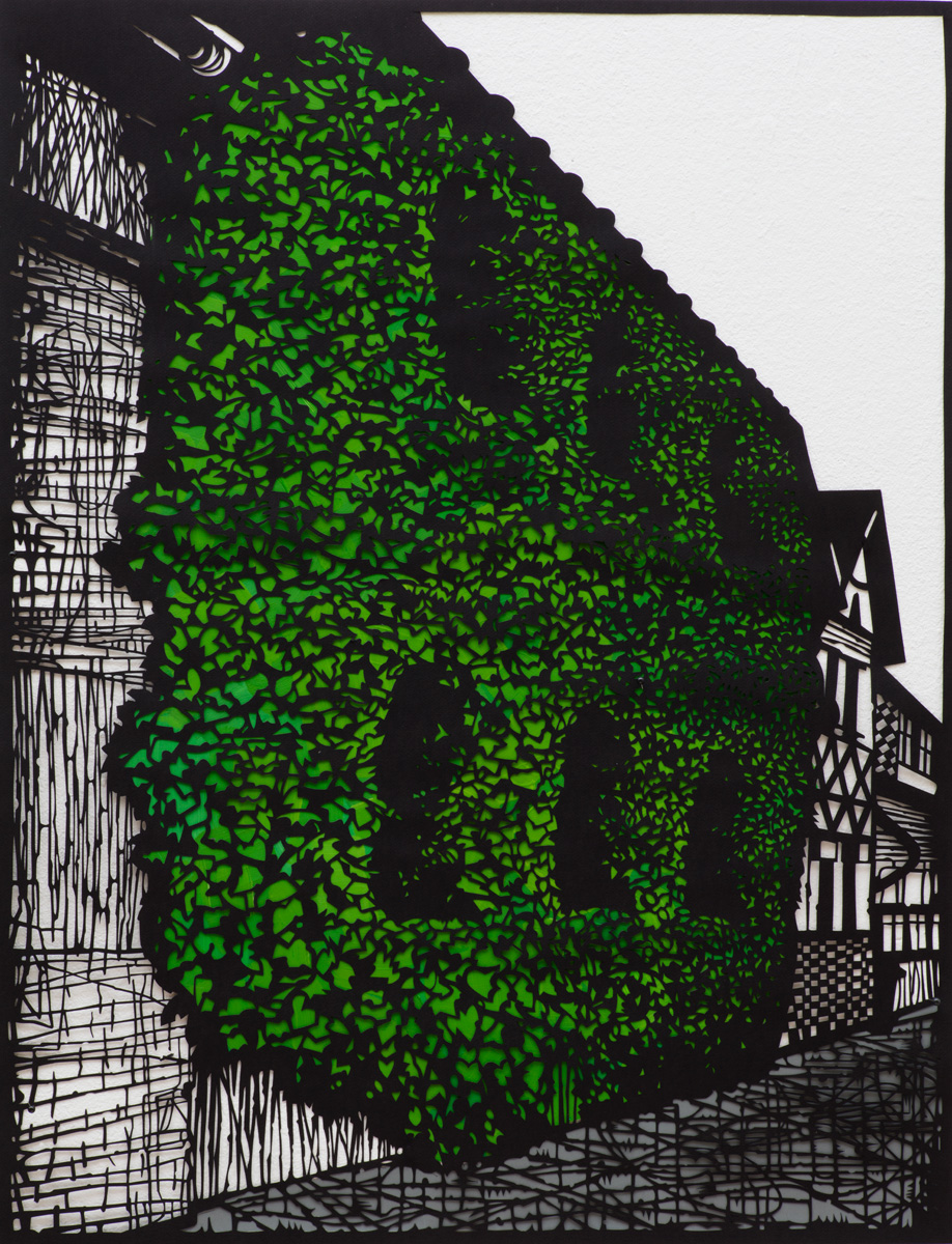 Green House, 2020<br>papercut<br>92x70cm