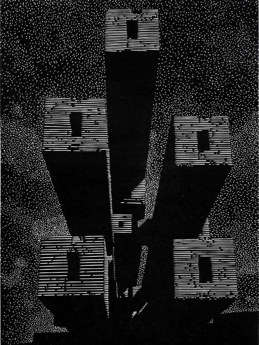 ohne Titel (Beton), 2010<br>30x20cm<br>Linolschnitt