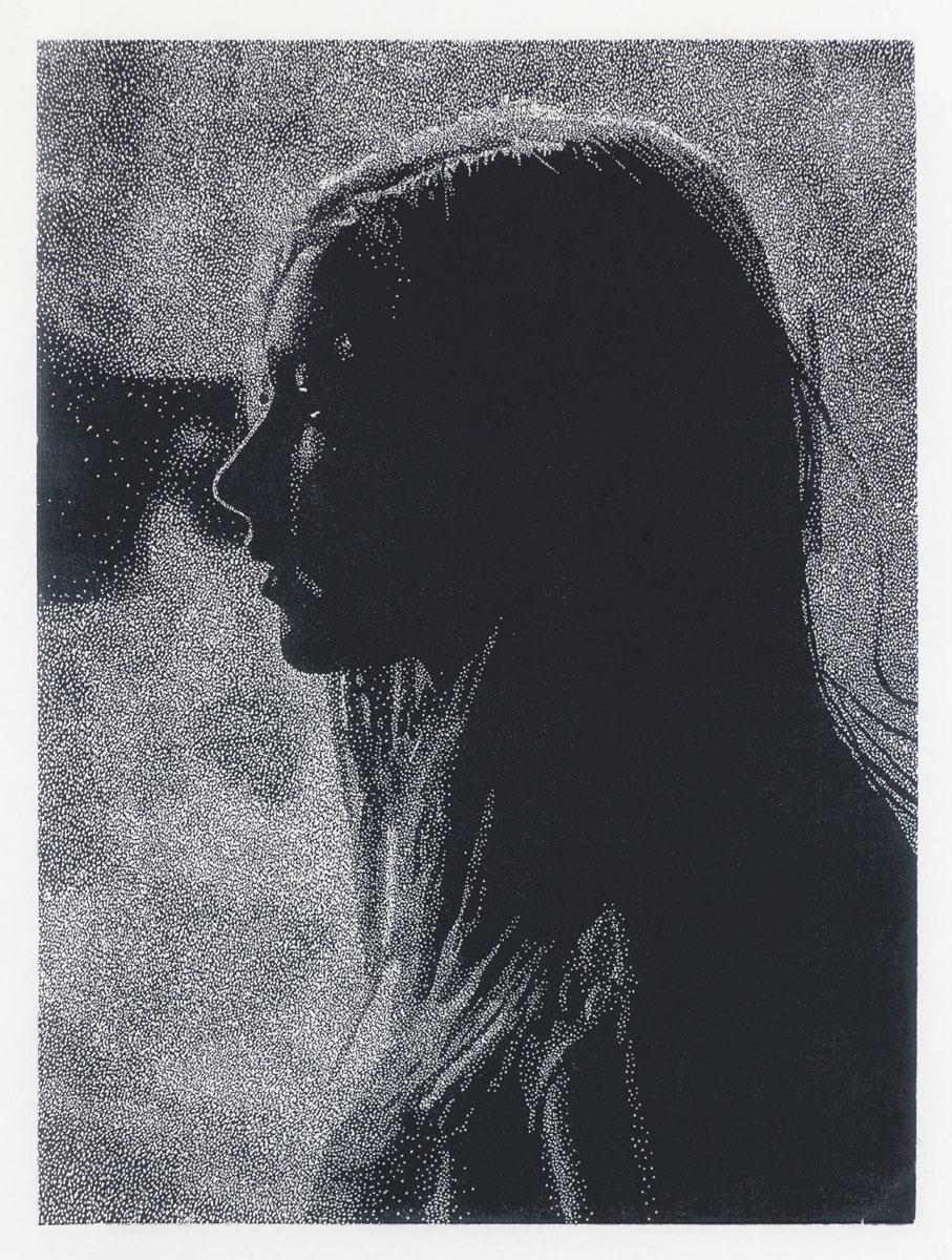 Angelika, 2015<br>42x31cm<br>Linolschnitt