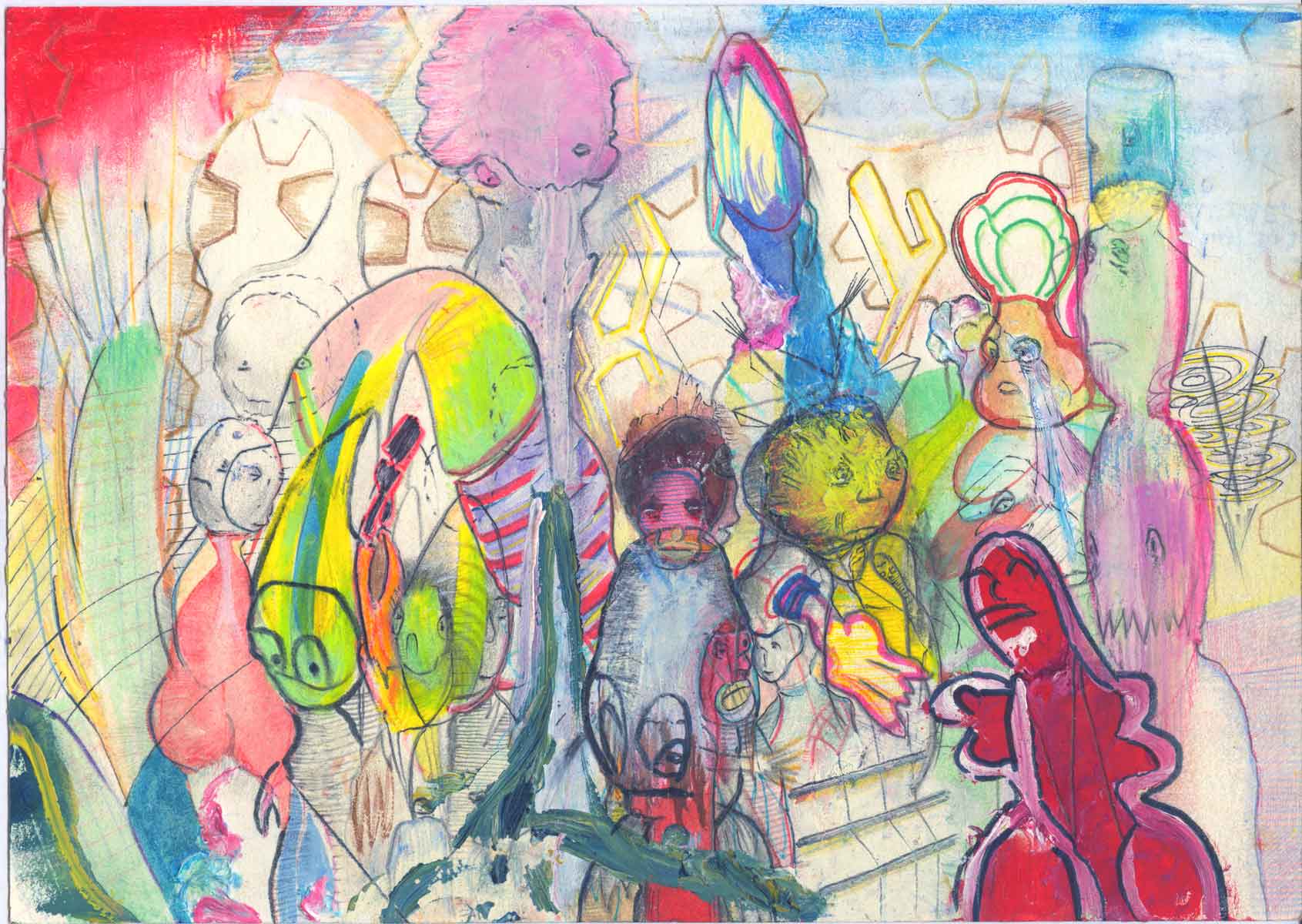 Family Business 05, 2013<br>14,5x20cm<br>mixed media on paper