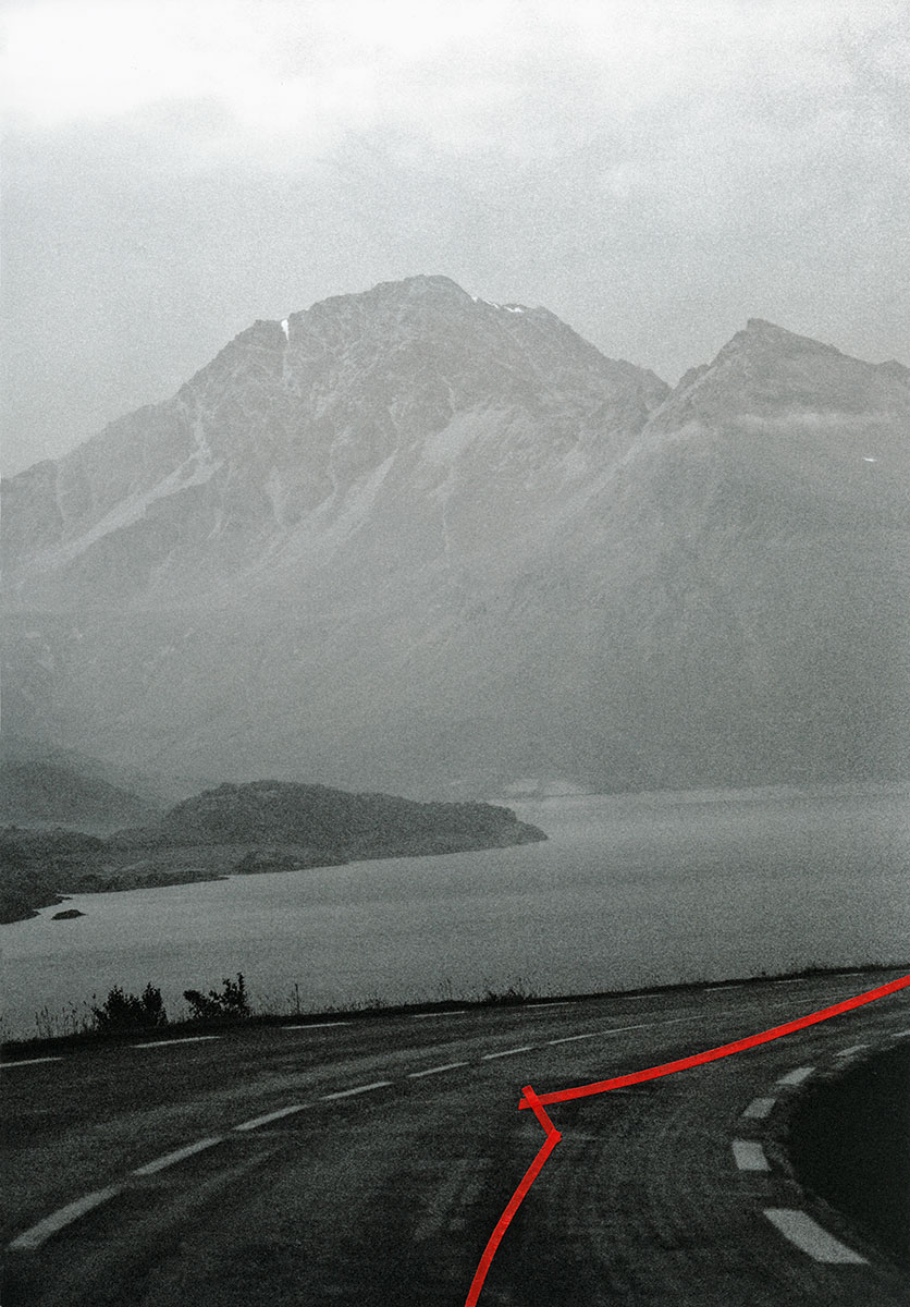 Mont Cenis 01, 2012<br>Archival Pigment Print, Fine Line Tape<br>44x33cm
