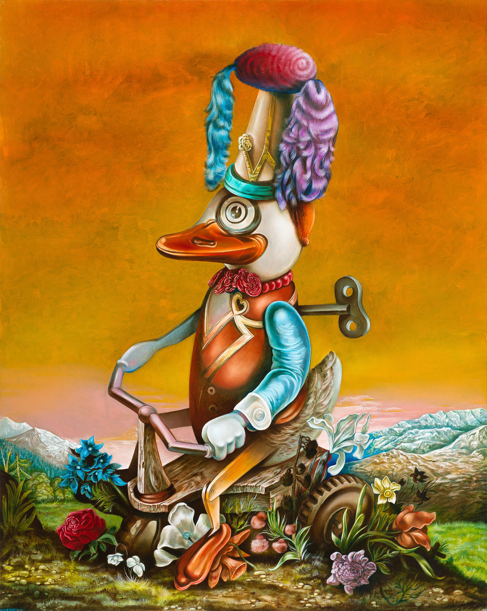 One Lucky Duck, 2012<br>oil and egg tempera on canvas<br>150x120cm
