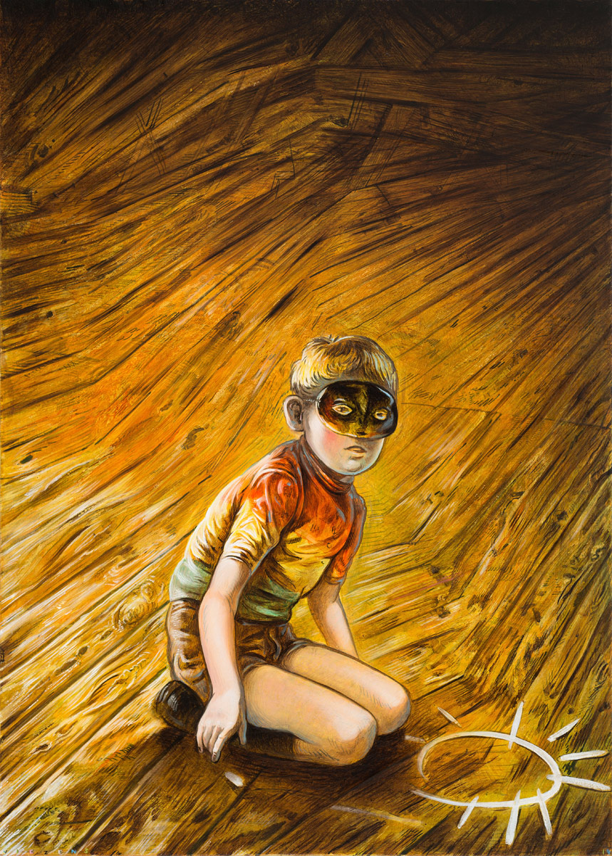 Les Pensées, 2014<br>56x40cm<br>oil and egg tempera on canvas
